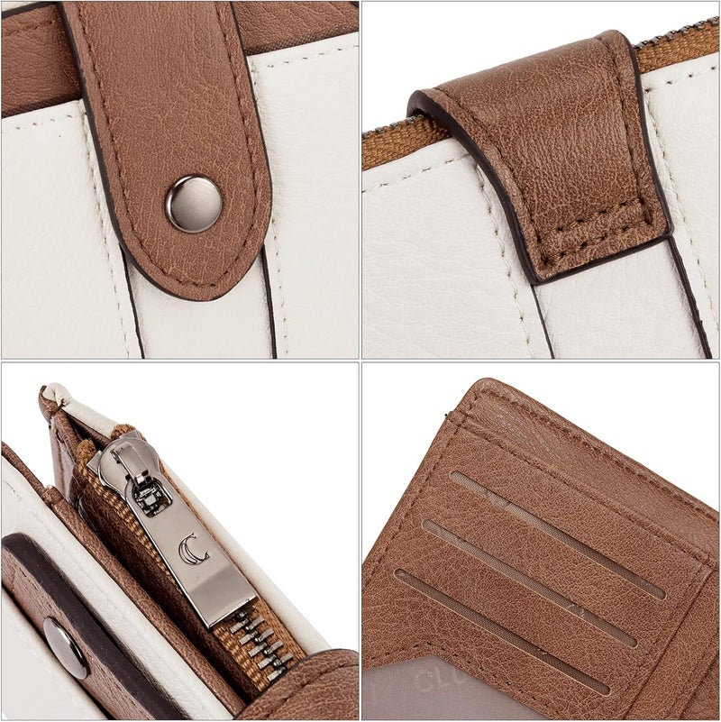 CLUCI Small Wallet for Women Leather Slim Womens Wallet Bifold Multi Card Holder Organizer Designer with Removable ID Window - Image 5